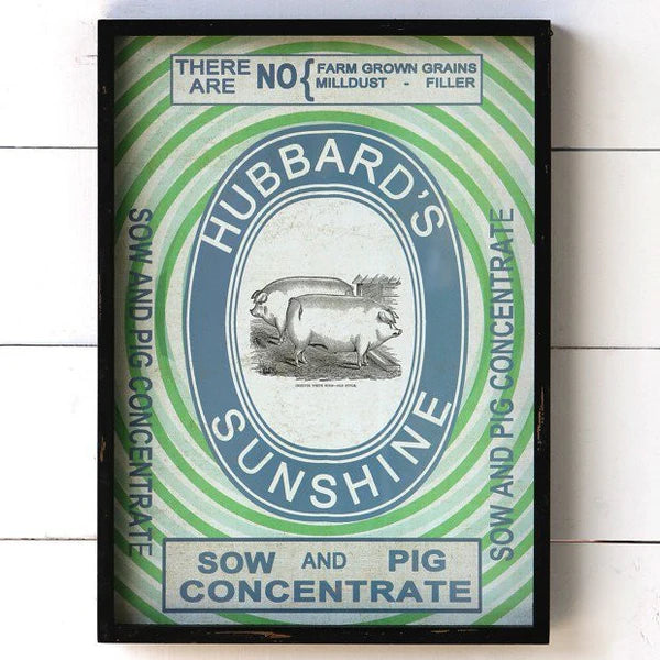 Framed Feedsack Hubbard's Sunshine