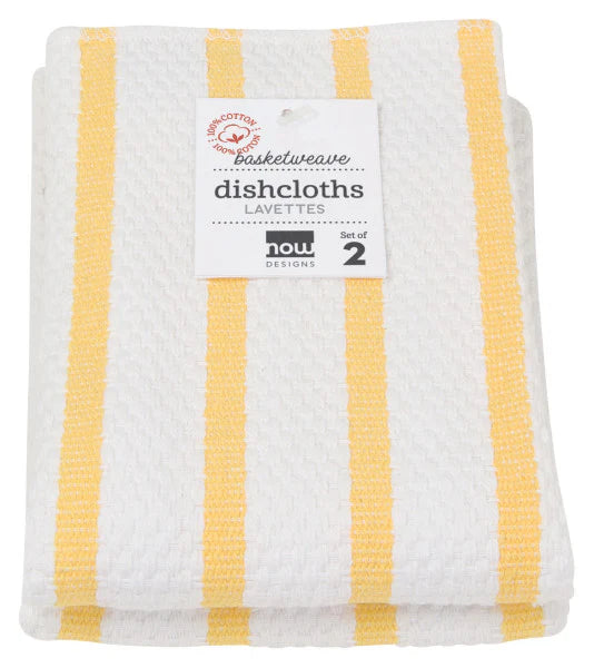 Lemon Basketweave Dishtowel - Set of 2