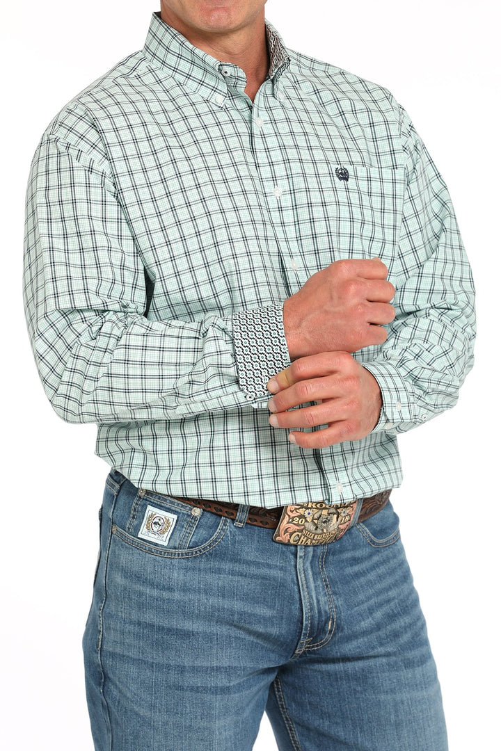 Cinch Men's Long Sleeve Shirt - Turquoise