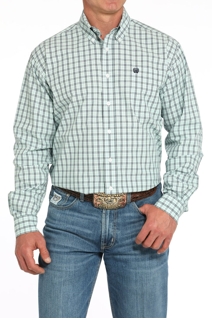 Cinch Men's Long Sleeve Shirt - Turquoise