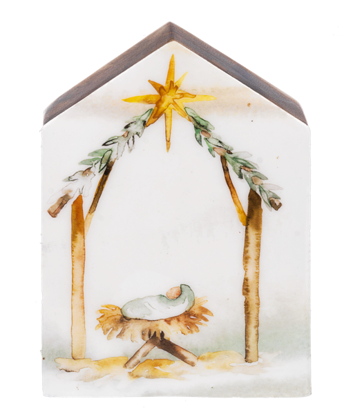 Watercolor Nativity Blocks