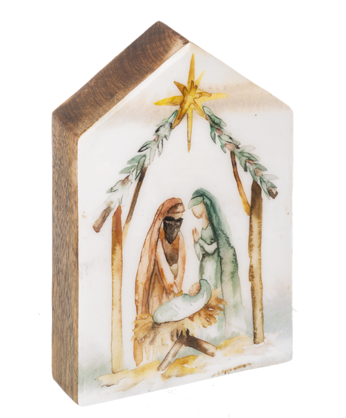 Watercolor Nativity Blocks