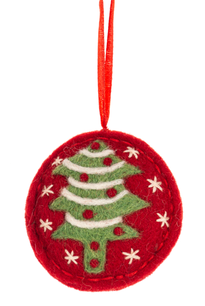 Wool Holiday Icon Disk Ornaments