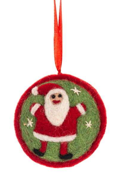 Wool Holiday Icon Disk Ornaments