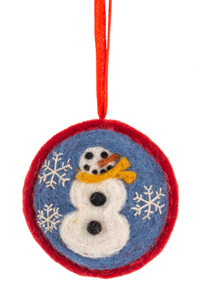 Wool Holiday Icon Disk Ornaments