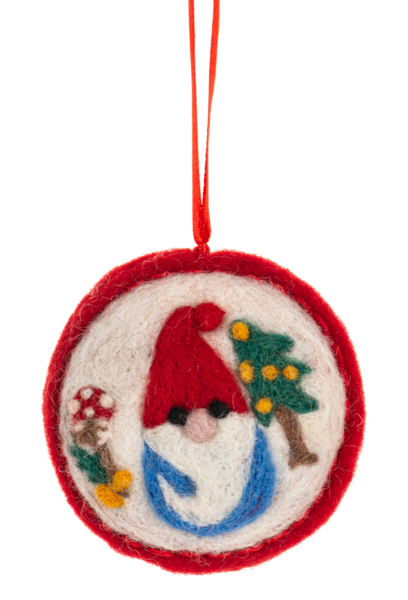 Wool Holiday Icon Disk Ornaments