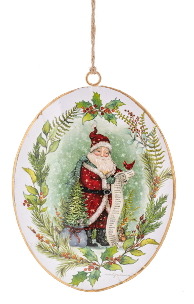 Vintage Santa Disk Ornaments