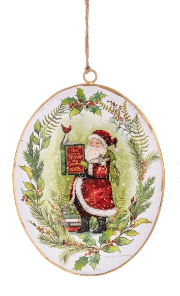 Vintage Santa Disk Ornaments