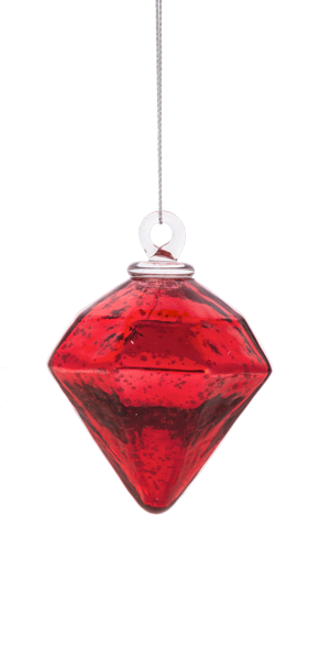 Kugel Red Diamond Shape Ornaments