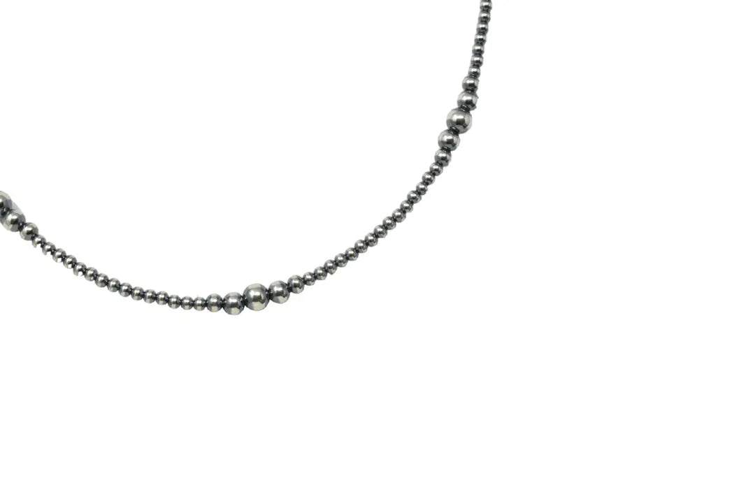 Graduated Silver Pearl Necklace (3-6MM) 24"