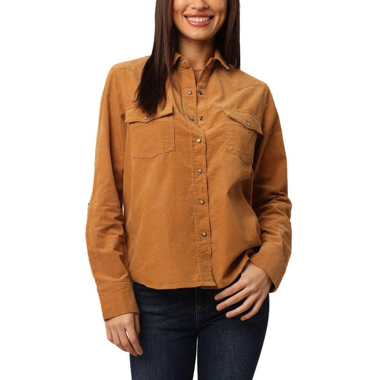 Dear John - Corduroy Top - Star - Dark Tan