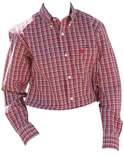 Cinch Boy's Long Sleeve Shirt - Red
