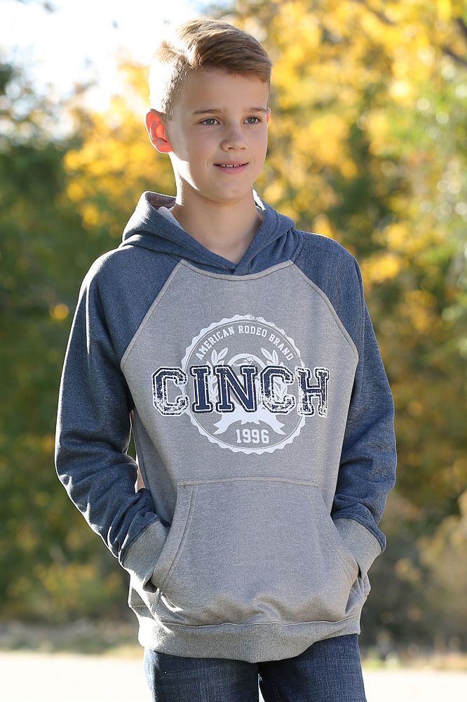 Cinch Boy's Fleece Hoodie - Grey