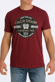 Cinch - Men's Short Sleeve T-Shirt - Heather Burgundy