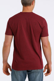 Cinch - Men's Short Sleeve T-Shirt - Heather Burgundy