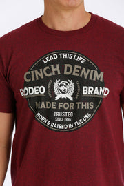 Cinch - Men's Short Sleeve T-Shirt - Heather Burgundy