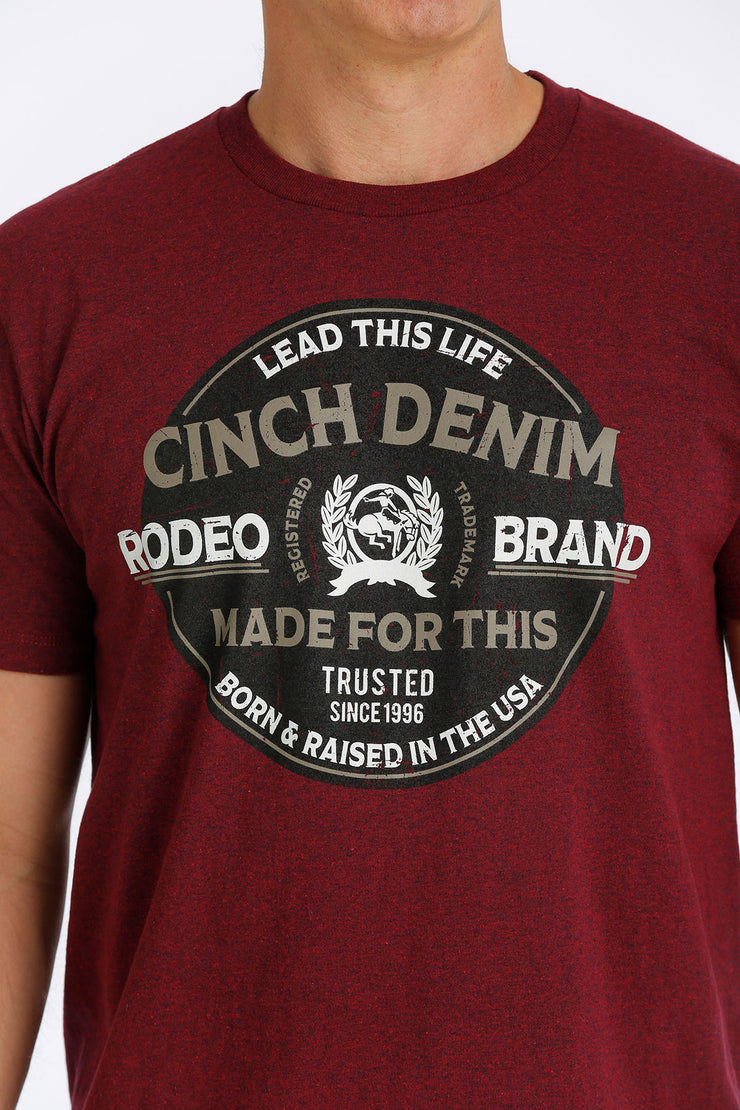 Cinch - Men's Short Sleeve T-Shirt - Heather Burgundy