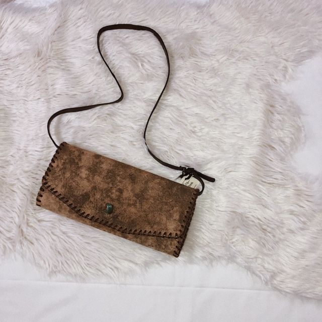 Juan Antonio Clutch - Adobe Cognac w/ Turquoise Stone