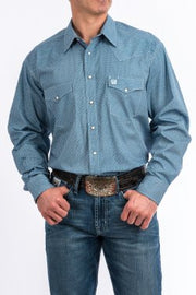 Cinch Men's Long Sleeve Western Shirt - Blue