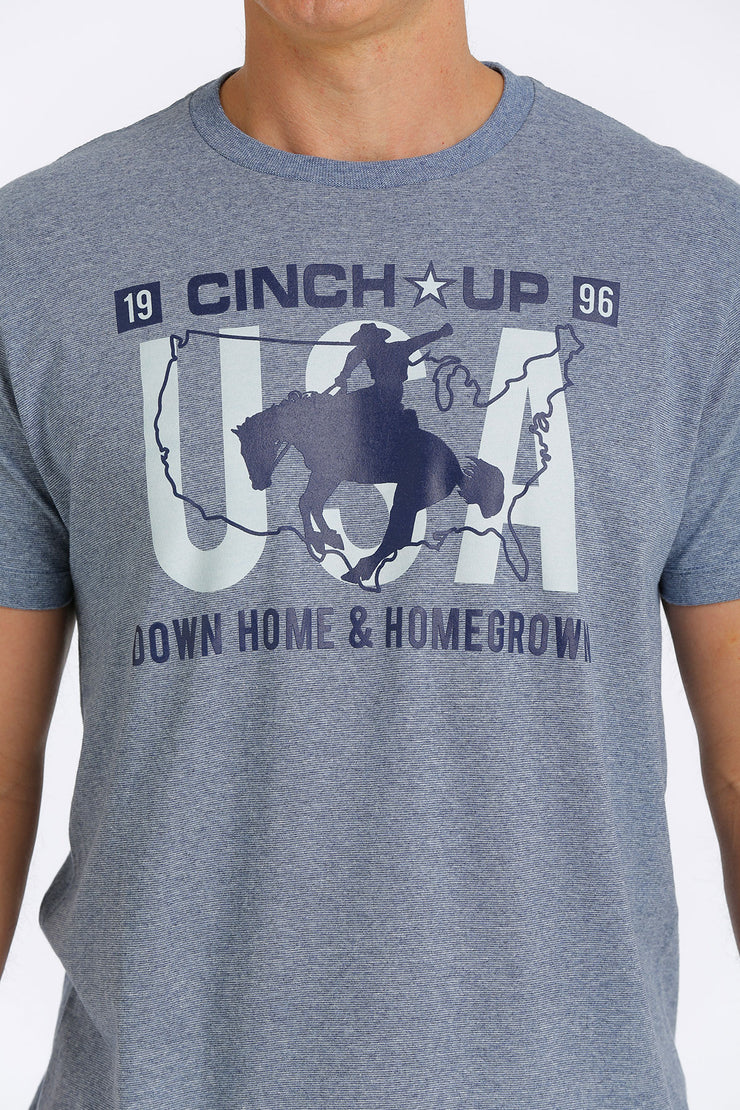 Cinch - Men's Short Sleeve T-Shirt - Heather Blue