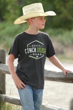 Cinch Boy's Short Sleeve T-Shirt - Charcoal