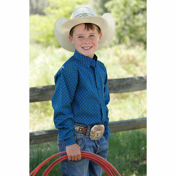 Cinch Boy's Long Sleeve Shirt - Royal Blue