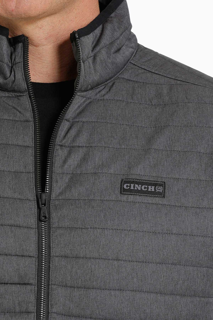 Cinch Men's Men's Half Zip Quilted Pullover - Heather Grey