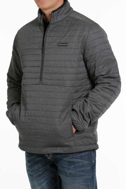 Cinch Men's Men's Half Zip Quilted Pullover - Heather Grey