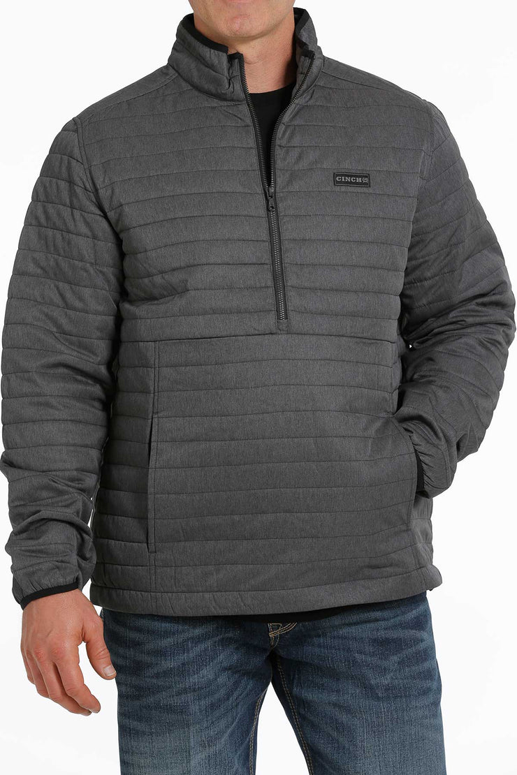 Cinch Men's Men's Half Zip Quilted Pullover - Heather Grey