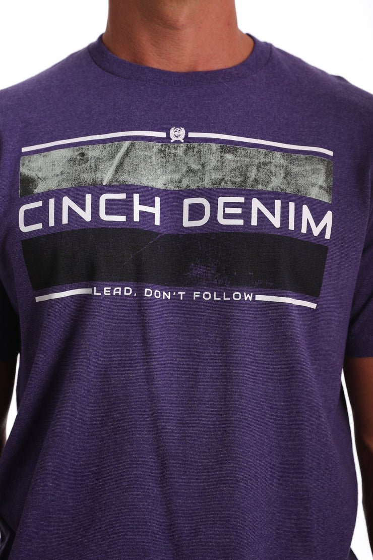 Cinch Men's Short Sleeve T-Shirt - Heather Purple