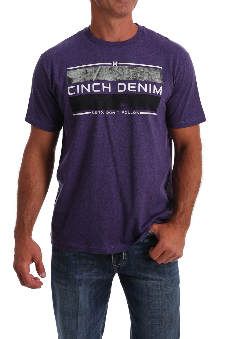 Cinch Men's Short Sleeve T-Shirt - Heather Purple