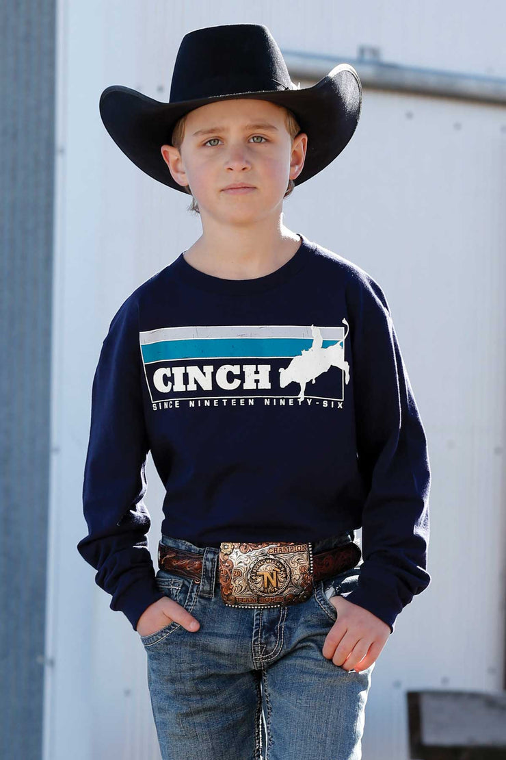 Cinch Boy's Long Sleeve T-Shirt - Navy