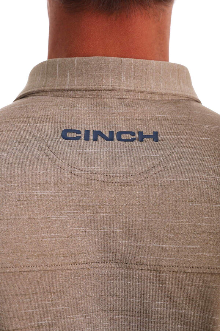 Cinch Men's Short Sleeve ArenaFlex Polo - Heather Khaki