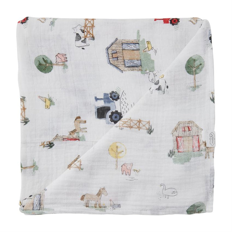 Farm Swaddle & Rattle Sets