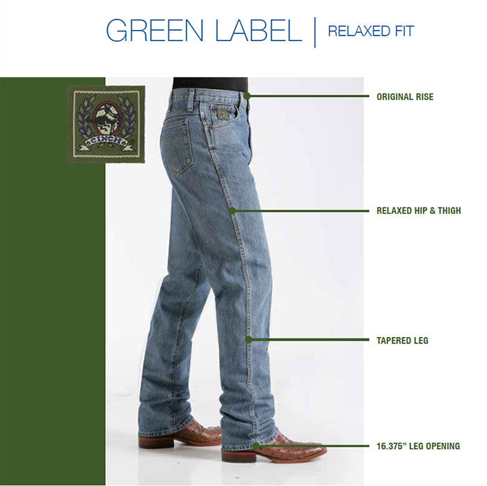Cinch Men's Jeans - Green Label - Medium Stone Wash