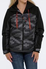 Womens Cinch Southwestern Stripe Ski Coat - Black