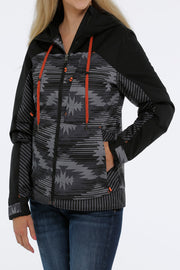 Womens Cinch Southwestern Stripe Ski Coat - Black