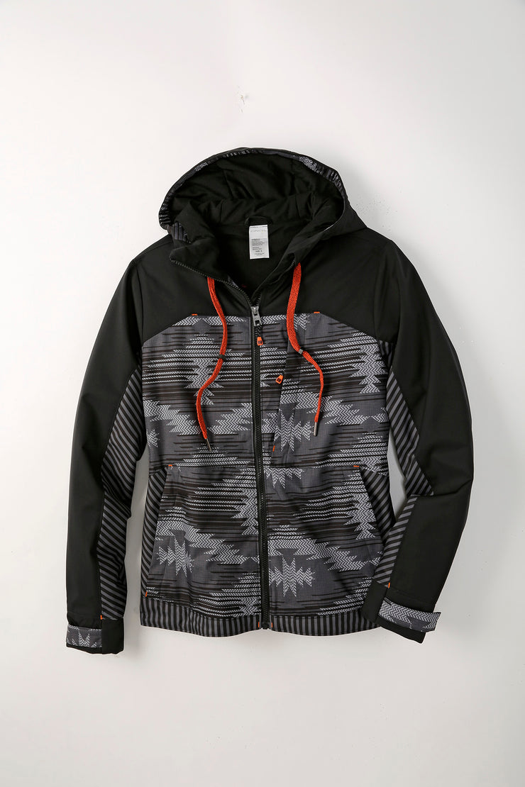 Womens Cinch Southwestern Stripe Ski Coat - Black