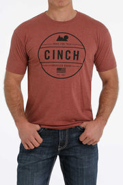 Cinch Men's Short Sleeve T-Shirt - Heather Coral