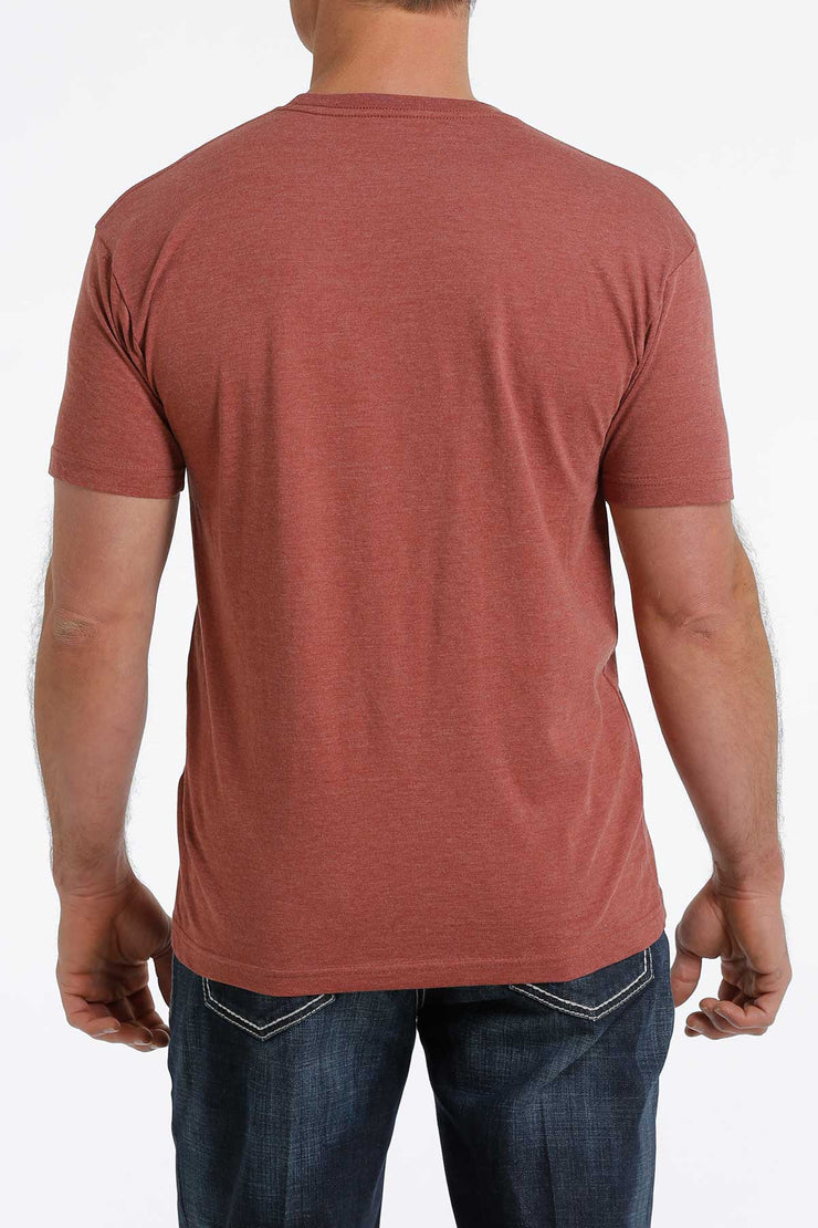 Cinch Men's Short Sleeve T-Shirt - Heather Coral