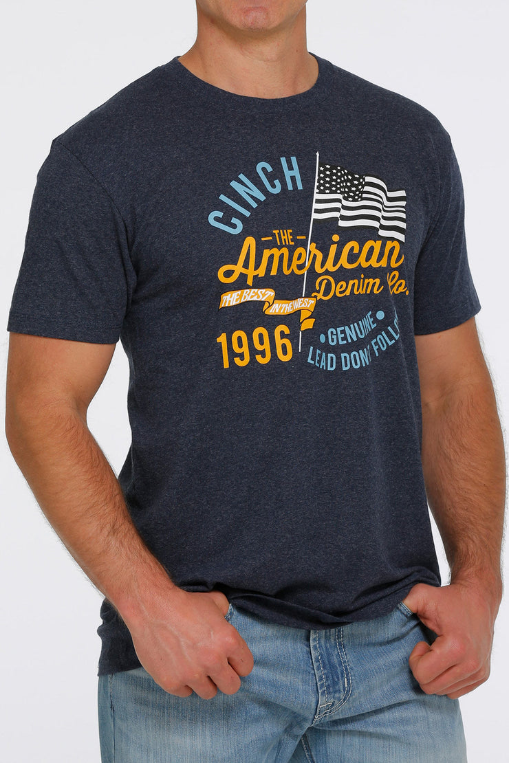 Cinch Men's Short Sleeve T-Shirt - Heather Navy