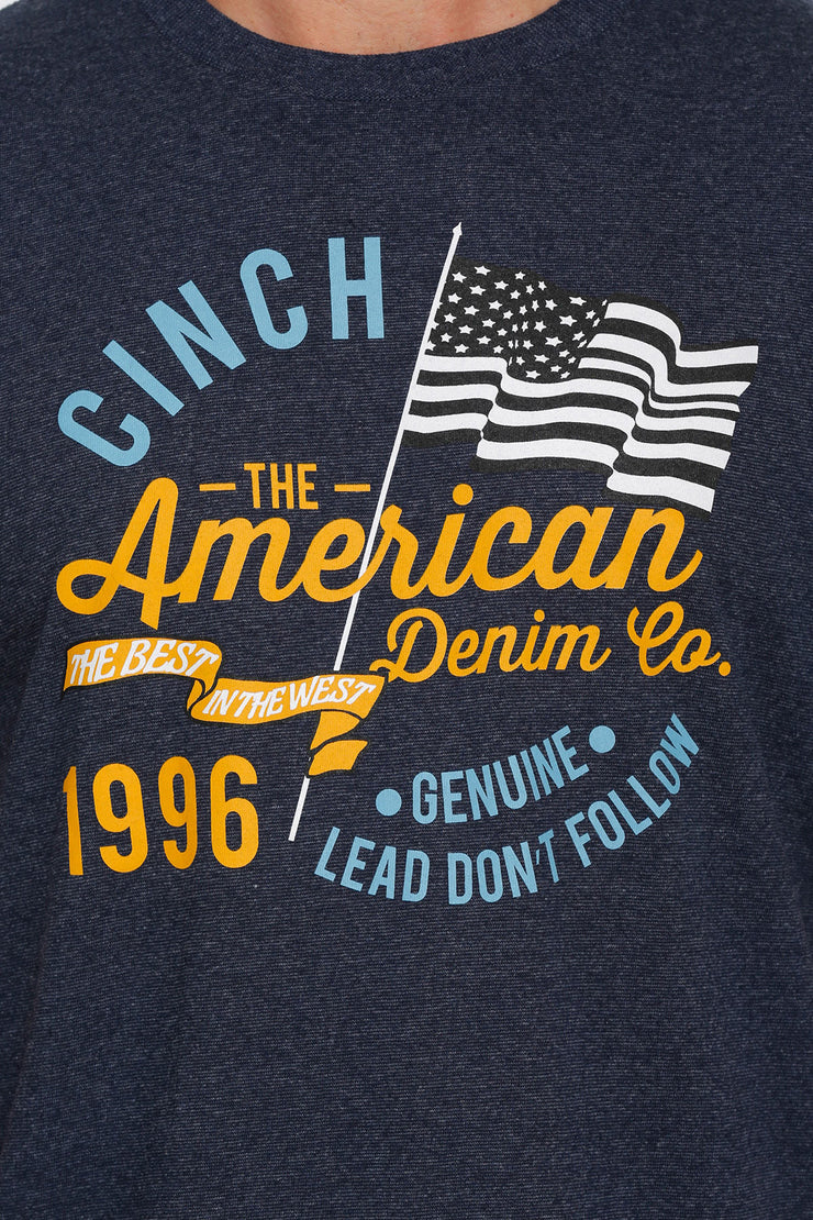 Cinch Men's Short Sleeve T-Shirt - Heather Navy