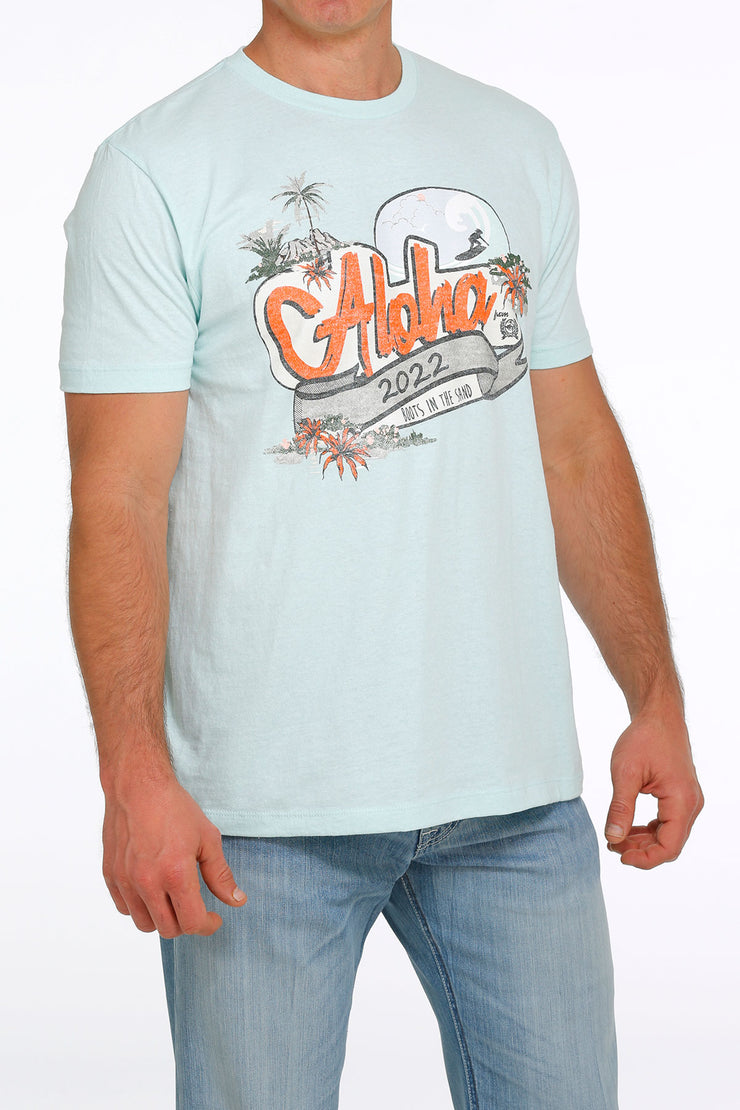 Cinch - Men's Short Sleeve T-Shirt - Heather Light Blue