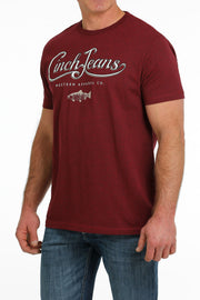 Cinch Men's Short Sleeve T-Shirt - Heather Burgundy