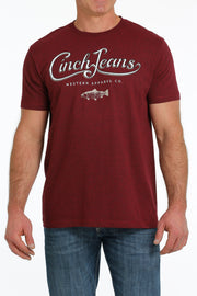 Cinch Men's Short Sleeve T-Shirt - Heather Burgundy