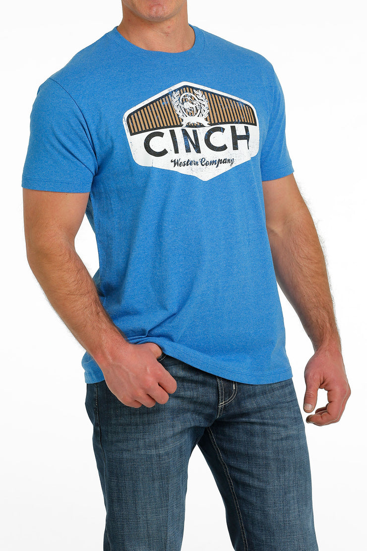 Cinch Men's Short Sleeve T-Shirt - Heather Blue