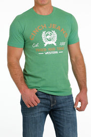 Cinch Men's Short Sleeve T-Shirt - Heather Green