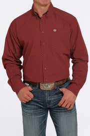 Cinch - Men's Long Sleeve Shirt - Burgundy