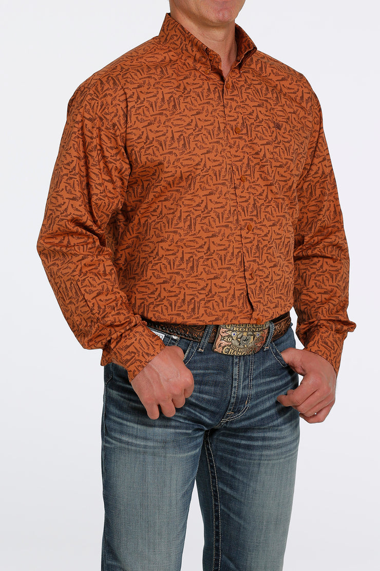Cinch - Men's Long Sleeve Shirt - Brown