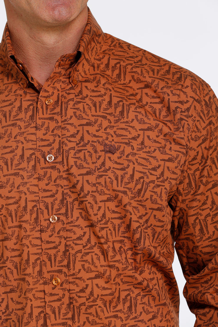 Cinch - Men's Long Sleeve Shirt - Brown